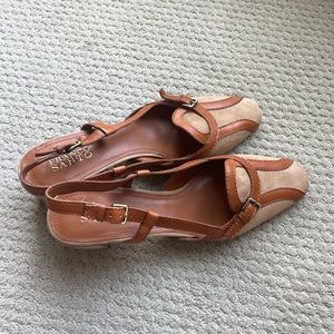 Franco sarto size 10 leather slingback heels